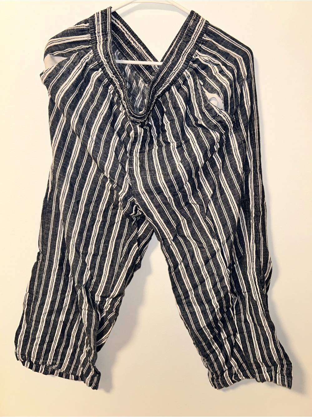 Old Navy Black & White Striped Capris